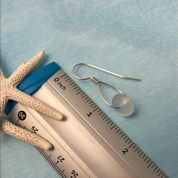 Ocean Bubbles Sea glass Wirework Earrings - Picture 4 of 6